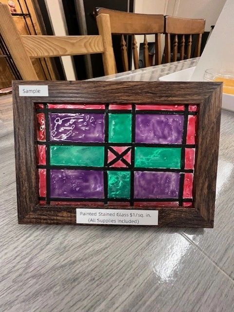 Sample Painted Stained Glass — $1/sq. in. (All Supplies Included)